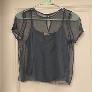 Gray blouse top